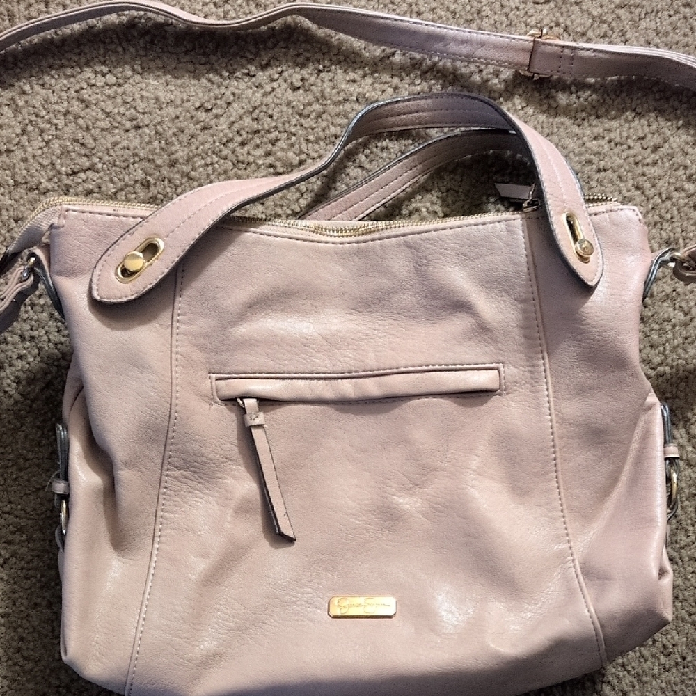 Elegant Cream Shoulder Bag Jessica Simpson genuine Leather